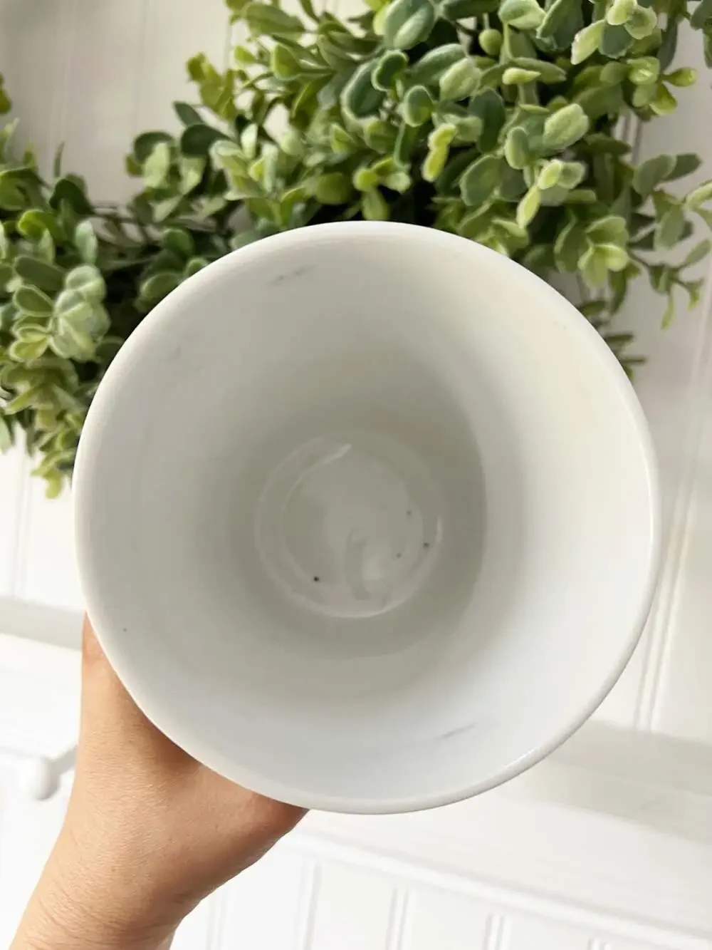 Vintage Floral Striped Ceramic Plant Pot